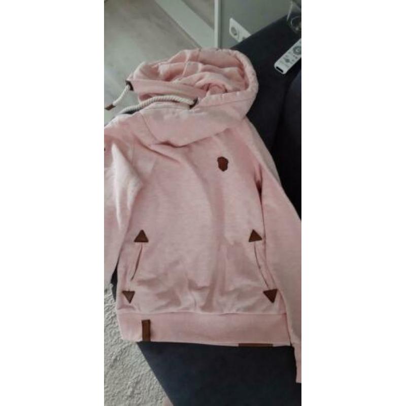 Zachtroze sweather / hoodie Naketano maat M