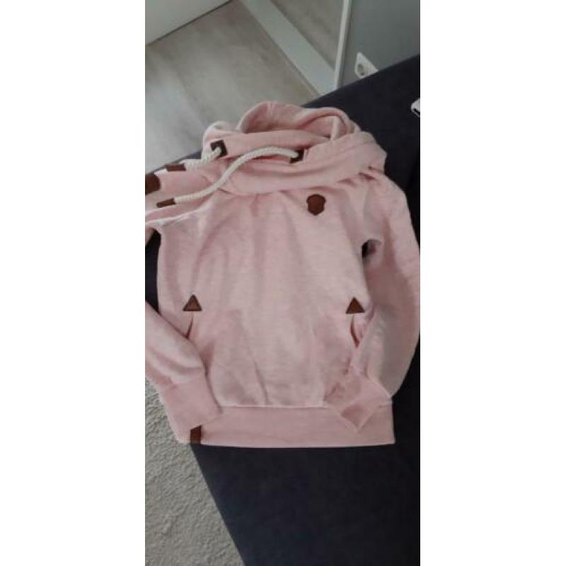 Zachtroze sweather / hoodie Naketano maat M