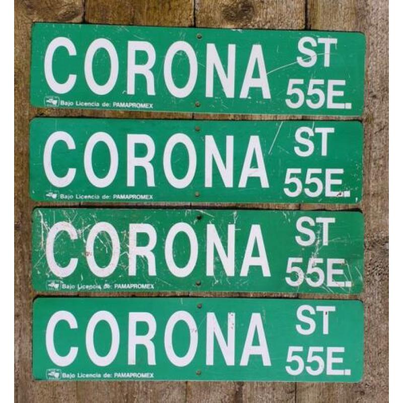 Corona straatnaambordjes