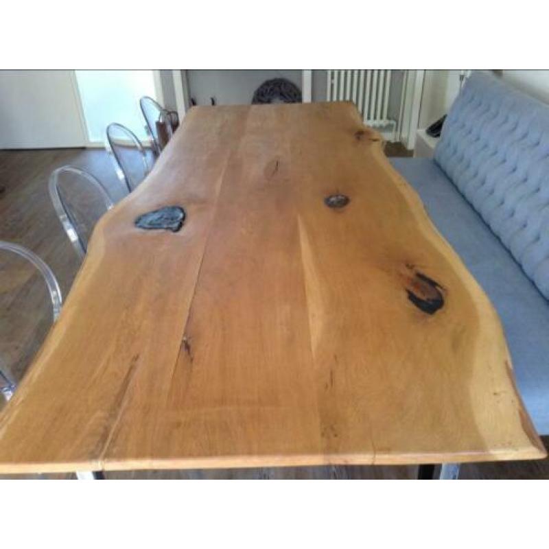 Handgemaakte eiken Boomstamtafel
