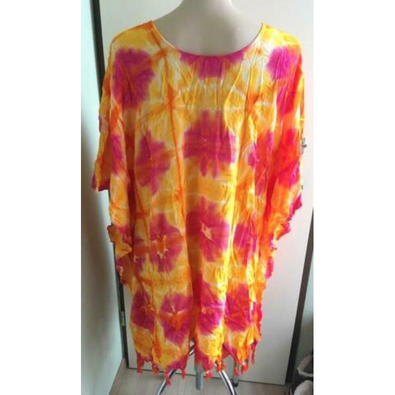 Afrikaanse hippie top M L one size zomers batik tie dye goa