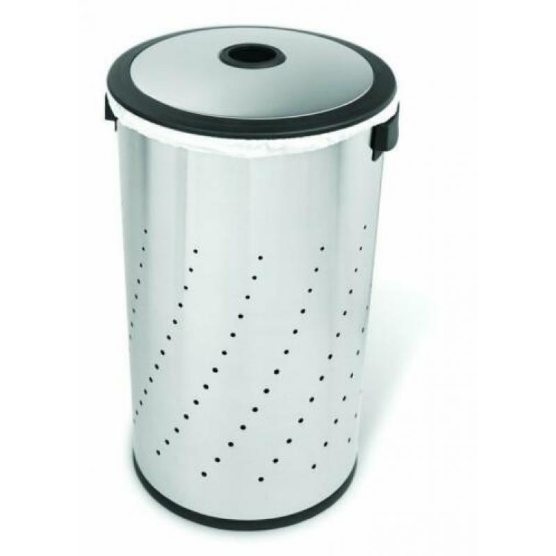 Simplehuman 55 liter wasmand rond met deksel/waszak gebruikt