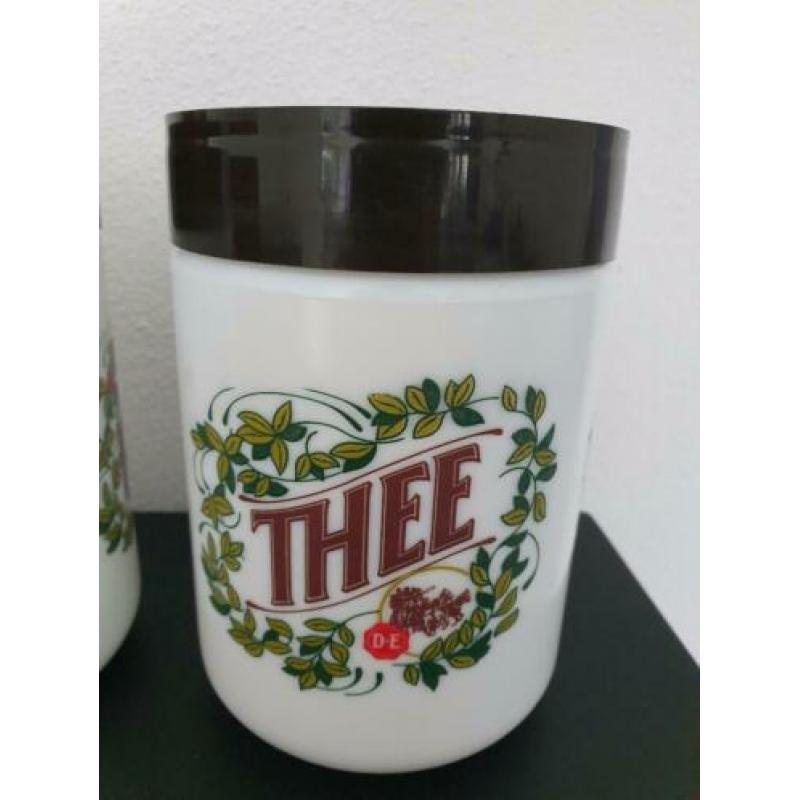 Set van 3 Antieke porseleinen Douwe Egberts bewaarpotten €15