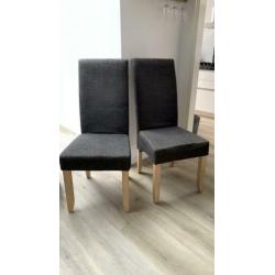 2 stoelen, blauwgrijze stof