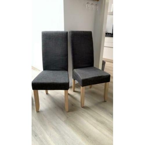2 stoelen, blauwgrijze stof