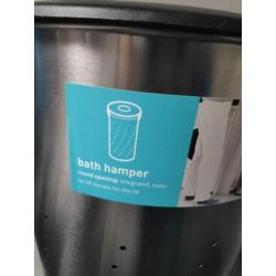 Simplehuman 55 liter wasmand rond met deksel/waszak gebruikt