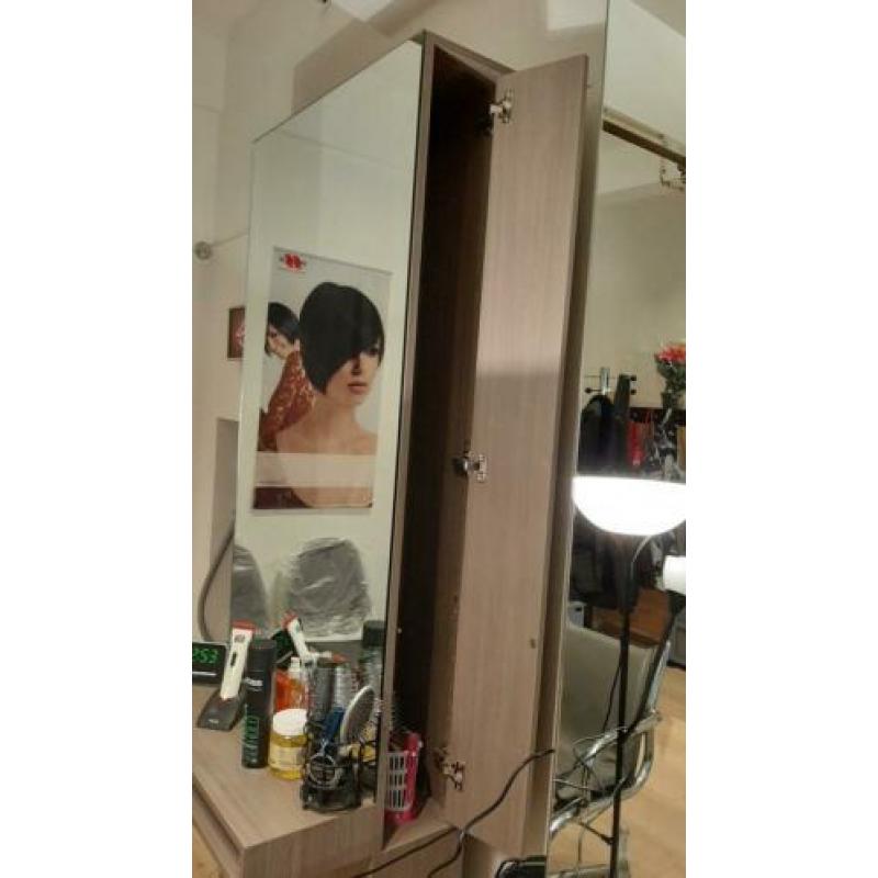 Kapsalon inrichting = 3 stuks Kaptafel Simple met spiegel