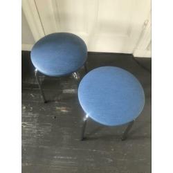 2 retro krukjes blauw