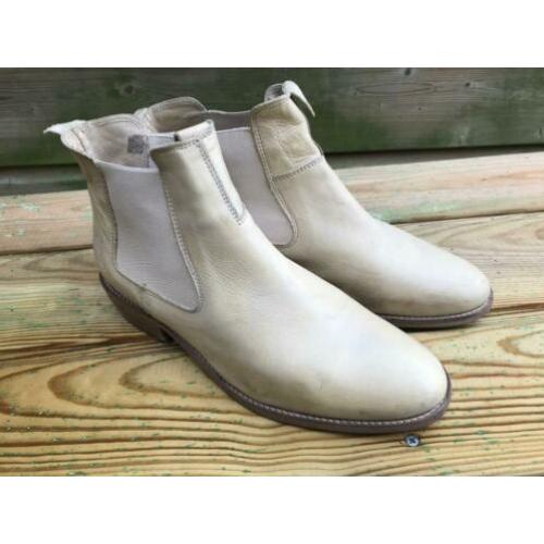 WALK IN THE PARK creme leren enkellaarzen maat 42