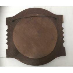 Vintage eikenhouten spiegel ca 70 cm. (45 cm glas)