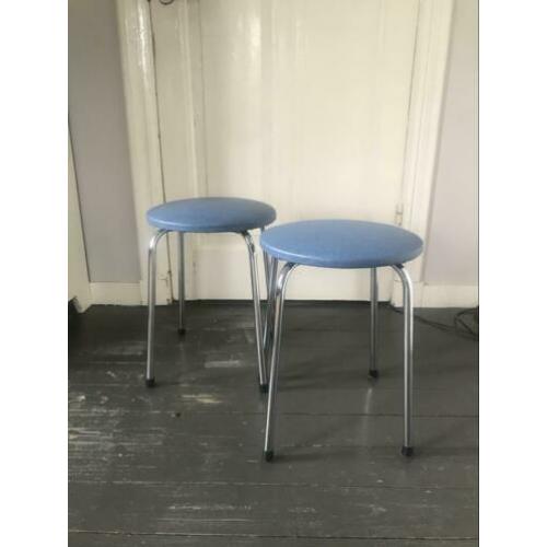 2 retro krukjes blauw