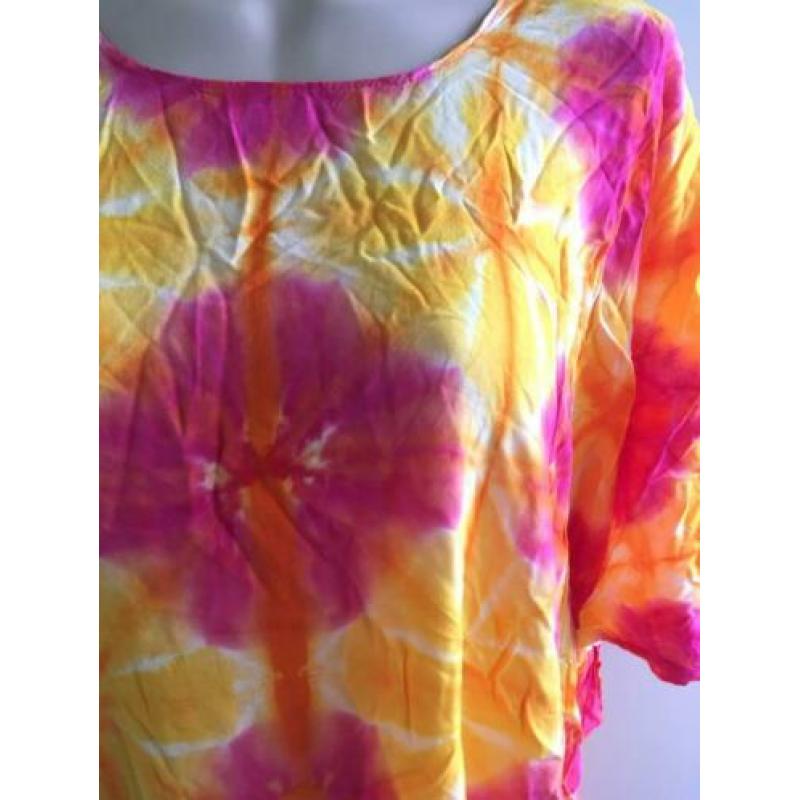 Afrikaanse hippie top M L one size zomers batik tie dye goa