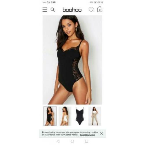 Zwarte Body maat S nieuw