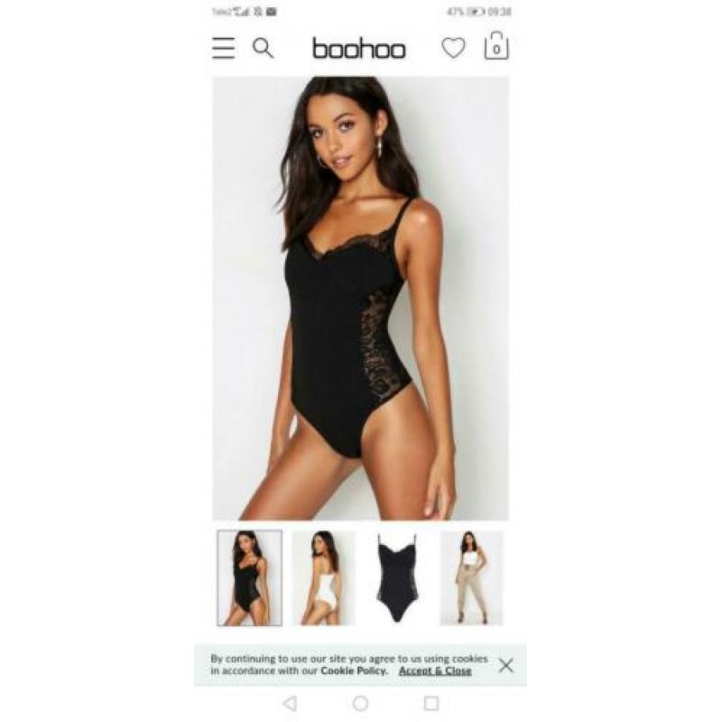 Zwarte Body maat S nieuw