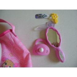 roze fisherprice tasje met speen spiegeltje muziek spelen