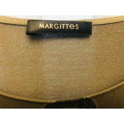 Margittes mooi nieuw bruin zwart strass shirt maat 40