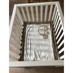 TWF Babybox op wielen kleur wit 100/80 cm