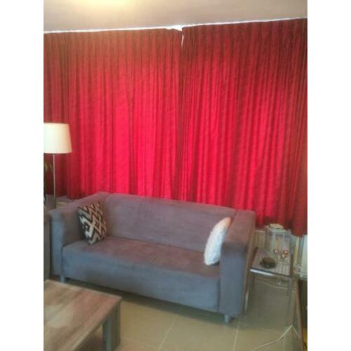 Set gordijnen (4 stuks ) rood stof
