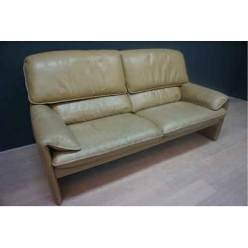 Lederen vintage LeoLux bank, kleur: creme/gamel