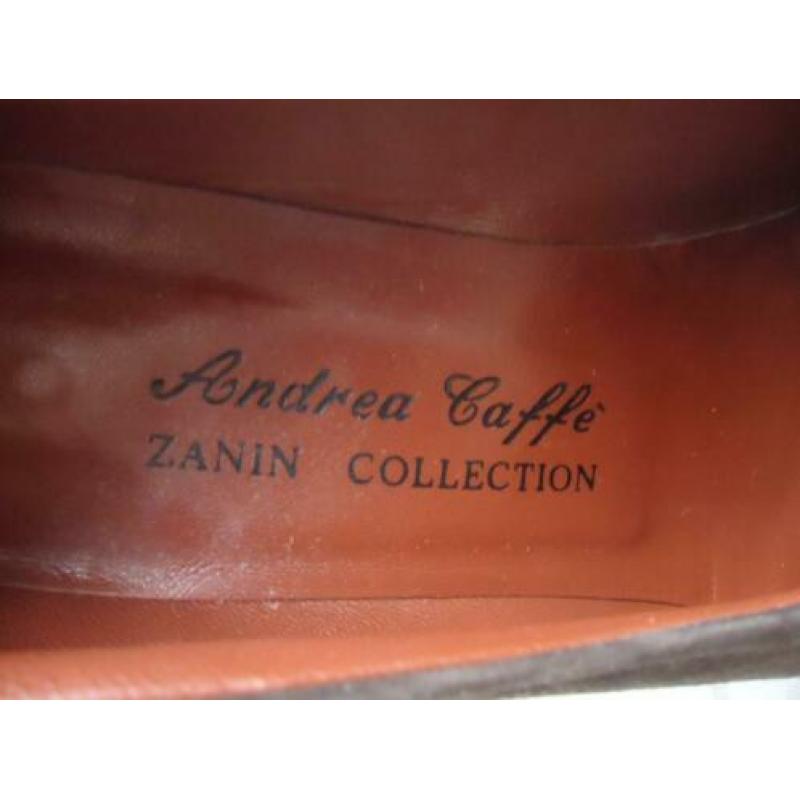 Lage suede instappers van Andrea Caffe maat 38,5