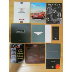 Bentley Brochures en persmappen. Ruim 40 Items.