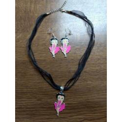 Ketting - oorbellen set - Betty Boop / 1