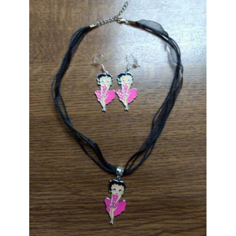 Ketting - oorbellen set - Betty Boop / 1