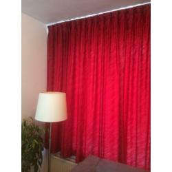 Set gordijnen (4 stuks ) rood stof