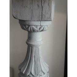 robuuste houten balusterlamp