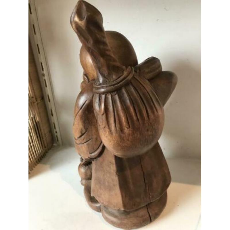 Zwaar houtsnijwerk Boeddha beeld Chinees of Aziatisch 43 cm