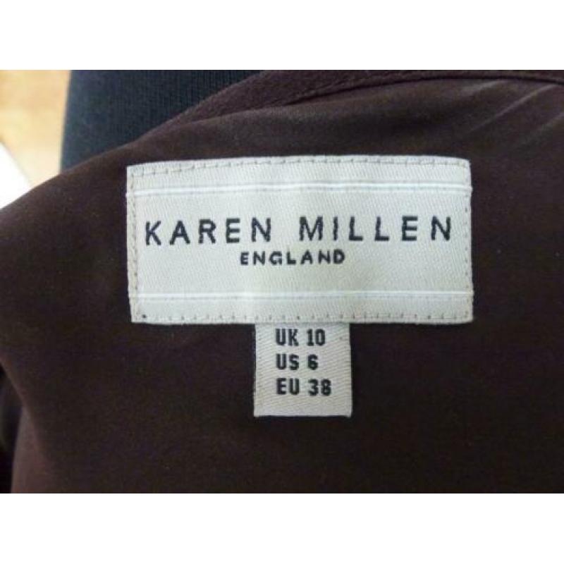 KAREN MILLEN bruin zijden topmaat 38, nieuw, incl.verzenden