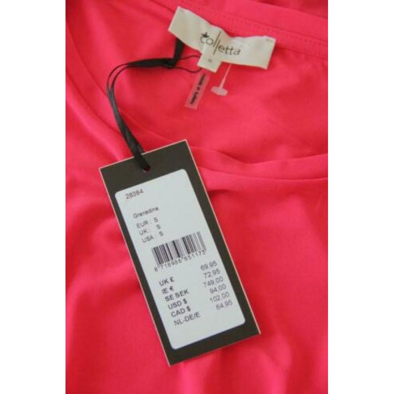 Colletta - NIEUW / prachtige jurk met kaartjes roze / maat S