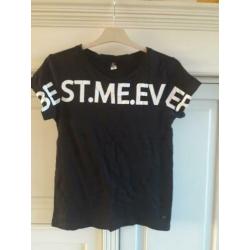 Shoeby Jill zwart wit stoer t shirt maat 170