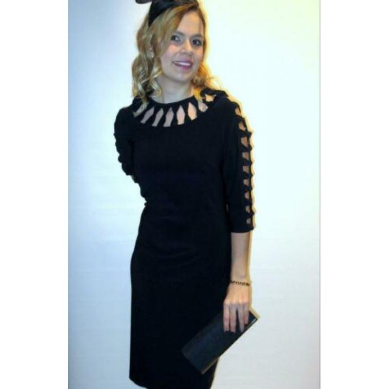 Ribkoff elegante vrouwelijke jurk zwart mooie accenten 38
