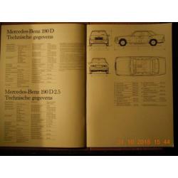 Prospectus mercedes 190d/190d 2,5 .type w201. Uitgavejaar 19
