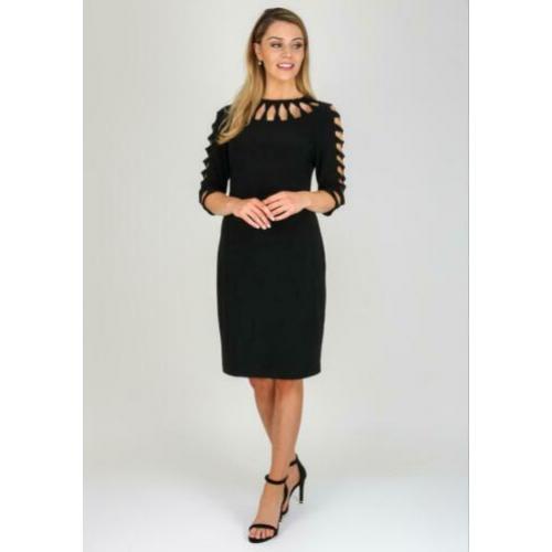 Ribkoff elegante vrouwelijke jurk zwart mooie accenten 38