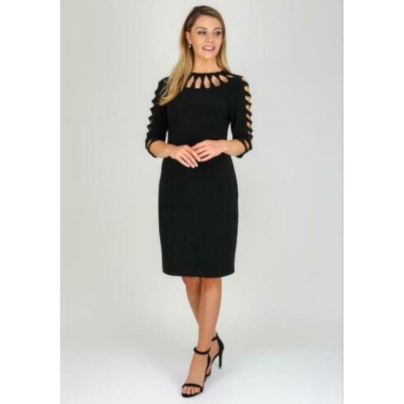 Ribkoff elegante vrouwelijke jurk zwart mooie accenten 38