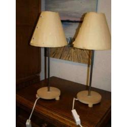 Ikea tafellampjes met hout (A19 1581)