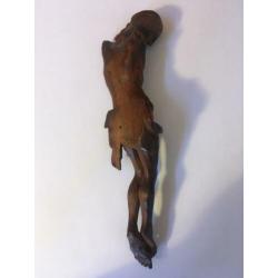 Antieke Corpus Christi, hout, 21 cm.