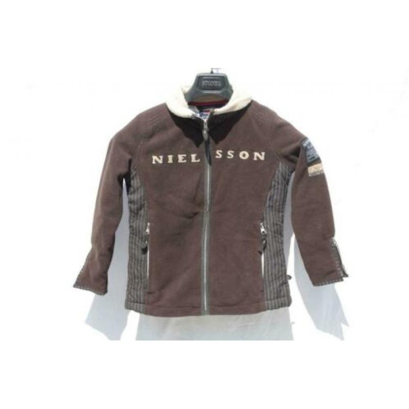 Stoere donkerbruine wiinterjas.Mt 140.Merk Nilsson