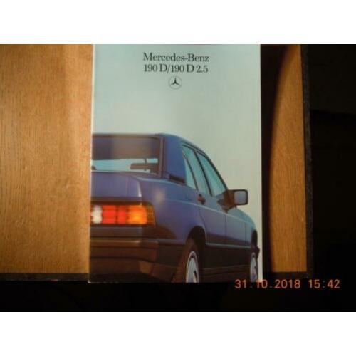 Prospectus mercedes 190d/190d 2,5 .type w201. Uitgavejaar 19
