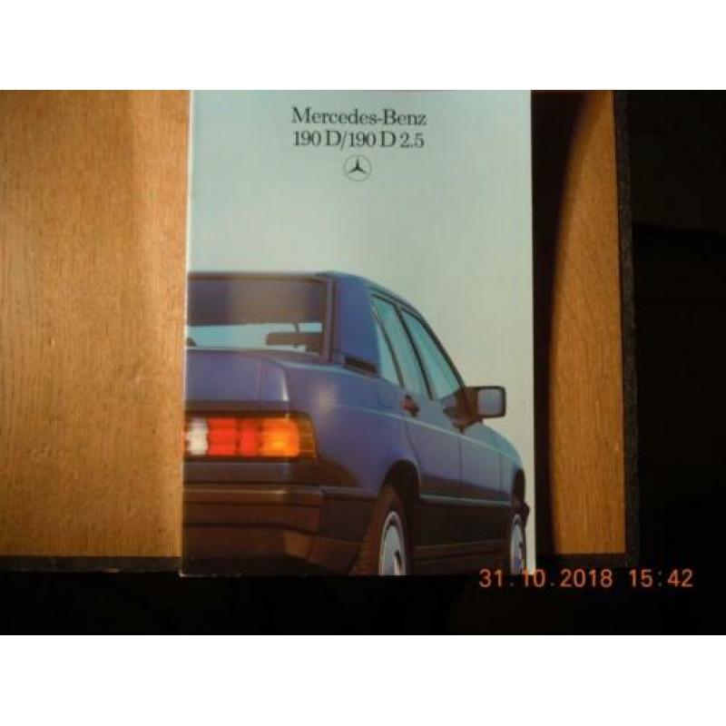 Prospectus mercedes 190d/190d 2,5 .type w201. Uitgavejaar 19