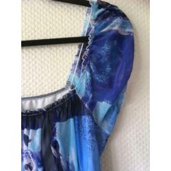 ZGAN *GEISHA* Erg Leuke Blauwe Jurk Maat L [MP43] 14.5 Sup