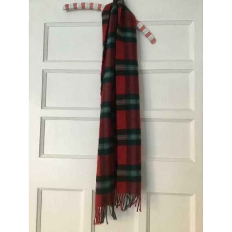 Johnstons 100% wollen sjaal rood groen, kwaliteit