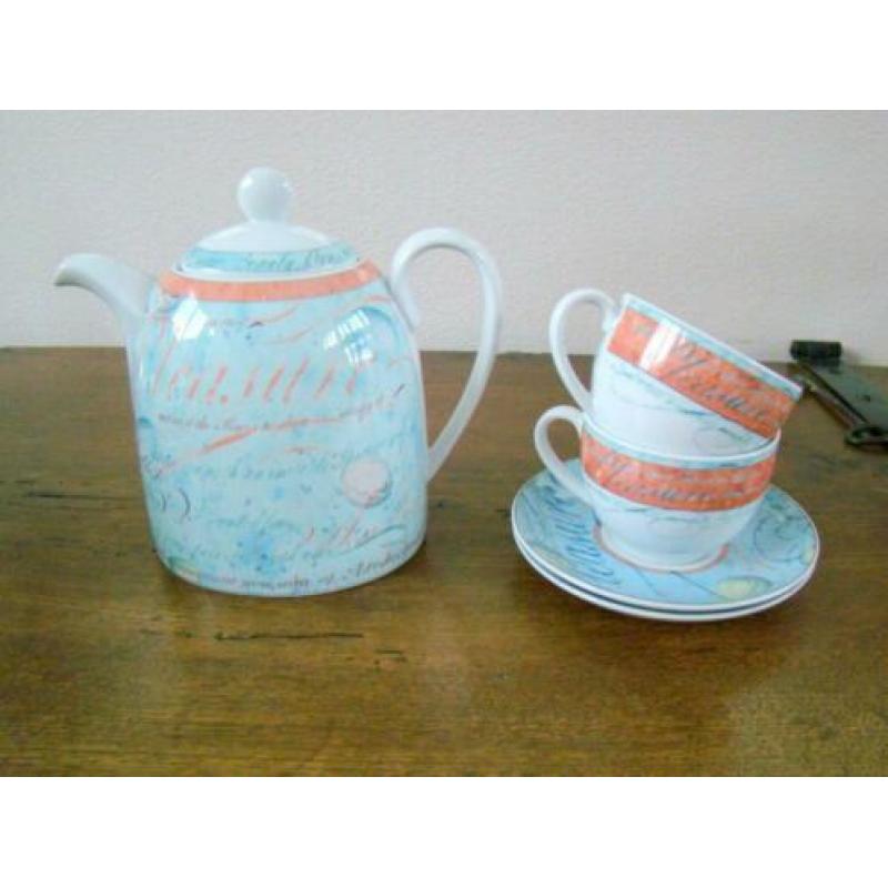 Theepot + 2 kop en schotels Wedgwood Variations