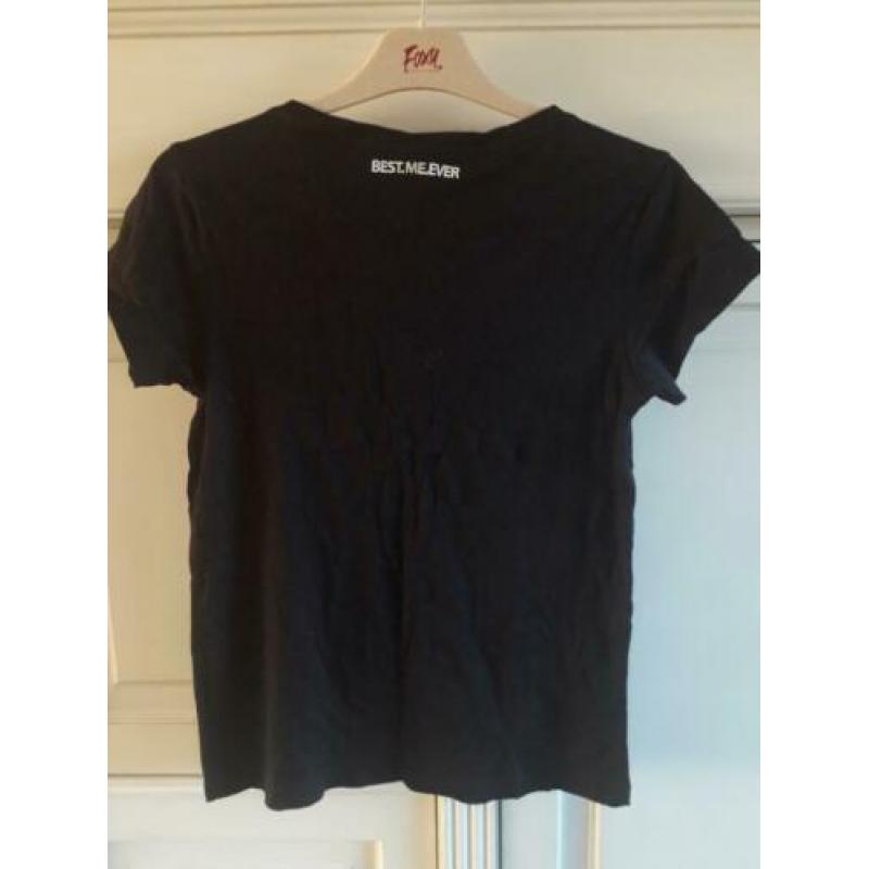 Shoeby Jill zwart wit stoer t shirt maat 170