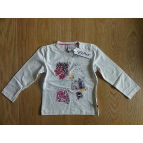 Nieuw Longsleeve creme of white baby face mt 80