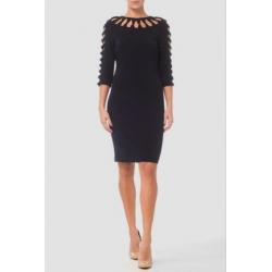 Ribkoff elegante vrouwelijke jurk zwart mooie accenten 38