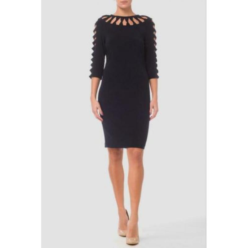 Ribkoff elegante vrouwelijke jurk zwart mooie accenten 38