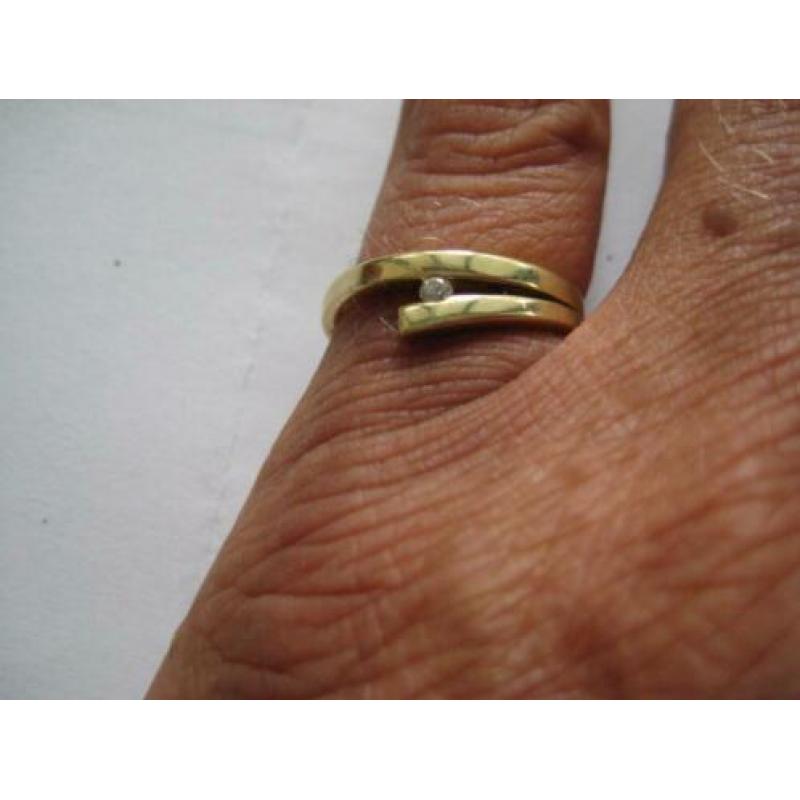 PRACHTIGE GOUDEN RING MET BRILJANT (mp040)